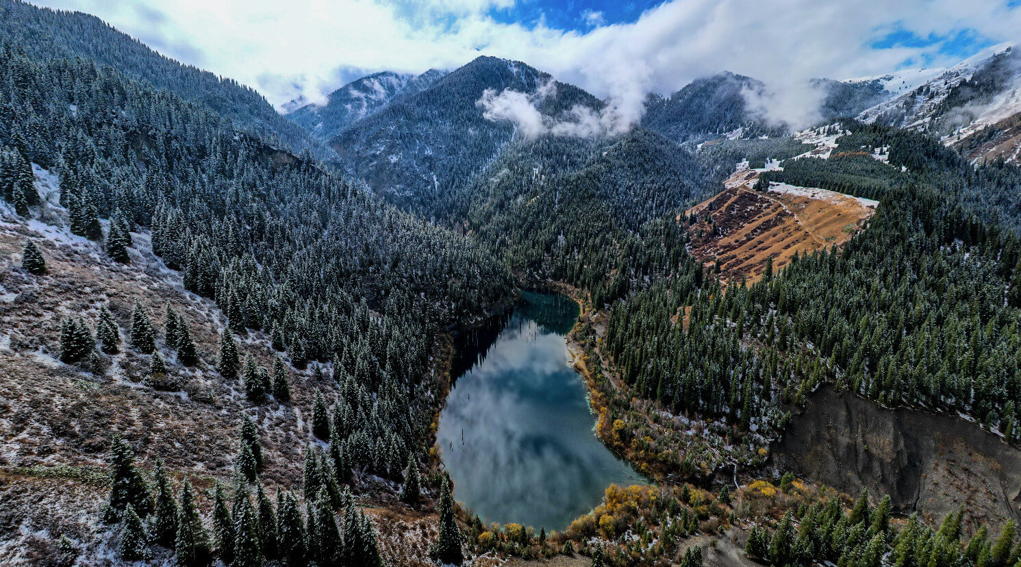 Kaindy Lake Sunken Forest Max From Almaty