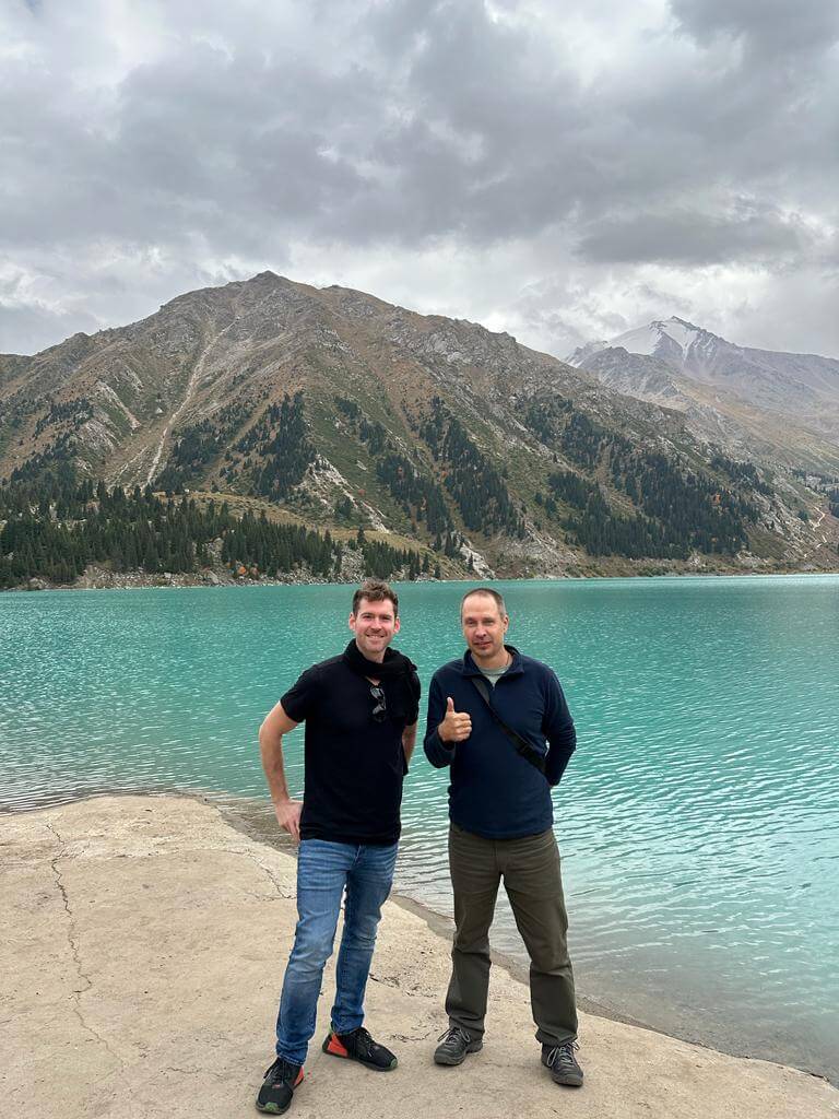 Me and Sebastian from USA on Big Almaty Lake