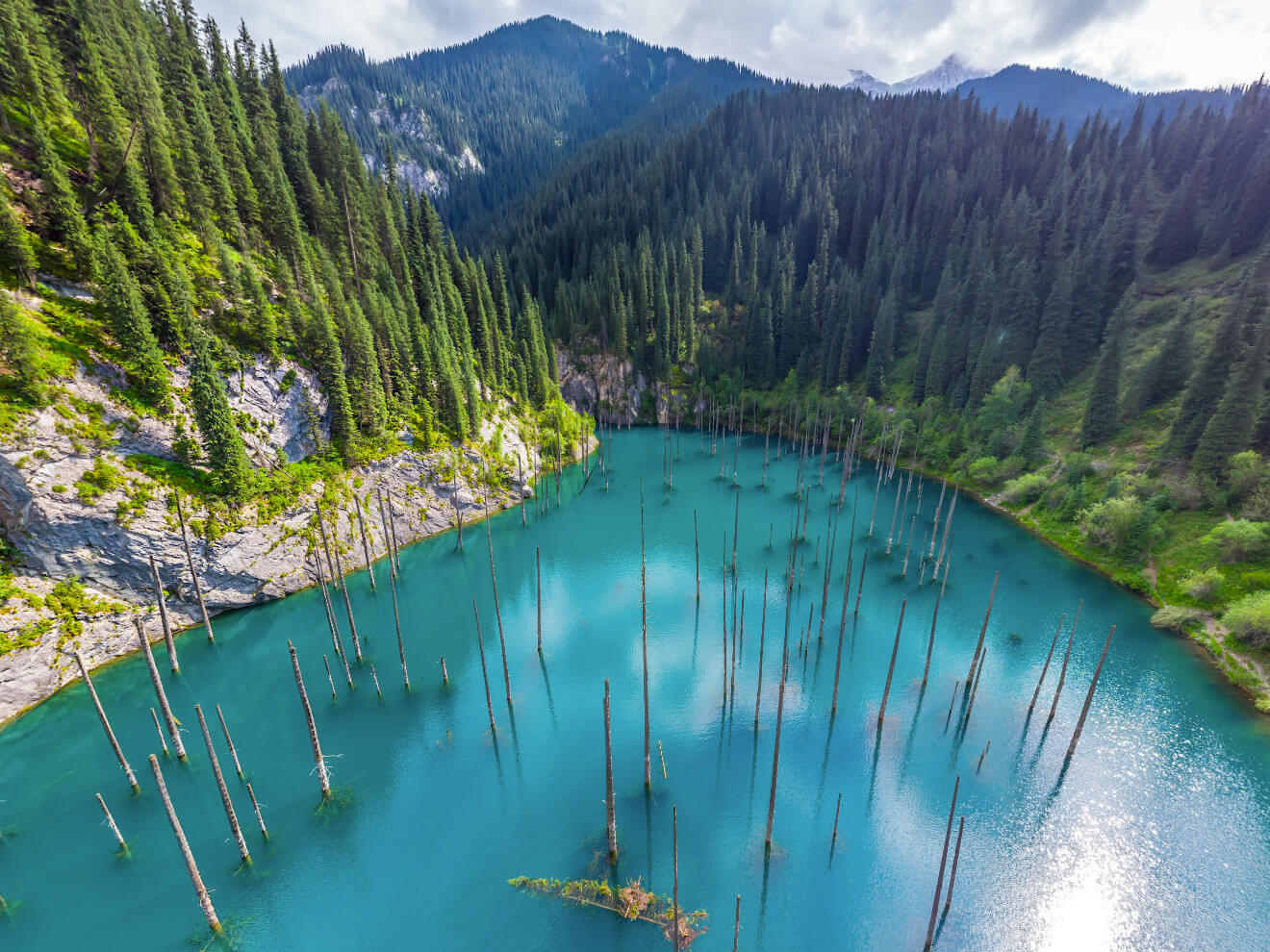 Kaindy Lake Sunken Forest Max From Almaty
